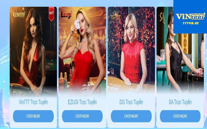 Giao diện Casino 777Vin độc đáo